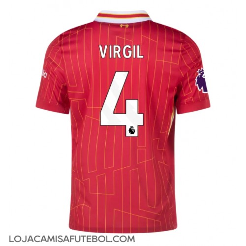 Camisa de Futebol Liverpool Virgil van Dijk #4 Equipamento Principal 2024-25 Manga Curta